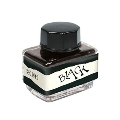 Image of ONLINE Ink Black, bottle 15 ml, Colourful Fountain for Calligraphy, Handlettering, Writing Ink, Converter, Waterbased