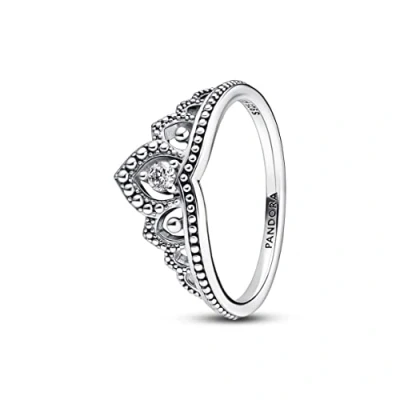 Image of Pandora Moments Regal tiara sterling silver ring with clear cubic zirconia, 58