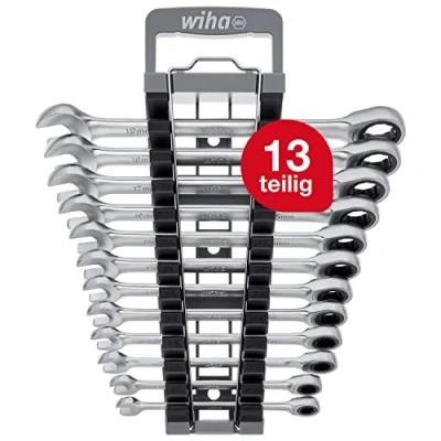 Image of Wiha 303 91 Ratcheting Combination Wrench Set 13 pcs, Red