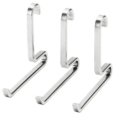 Image of Ikea KUNGSFORS Kitchen Utensil Hanging Hooks for Rail, Stainless Steel, 10x8 Centimetres Pack of 3