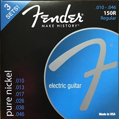 Image of Fender Original 150 Guitar Strings, Pure Nickel Wound, Ball End, 150R .010 .046 Gauges, 3 Pack