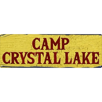 Image of Grindstore Camp Crystal Lake Slim Tin Sign 30.5x10.1cm