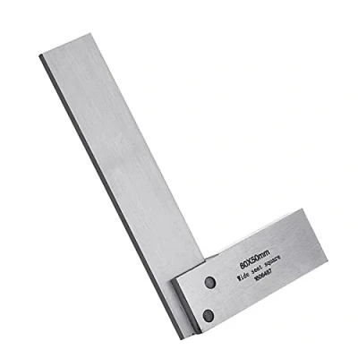 Image of Vogueing Tool 90 Degree Engineers Steel, Square Ruler for Measuring Right Angle with Plastic Holder Box (80X50mm)