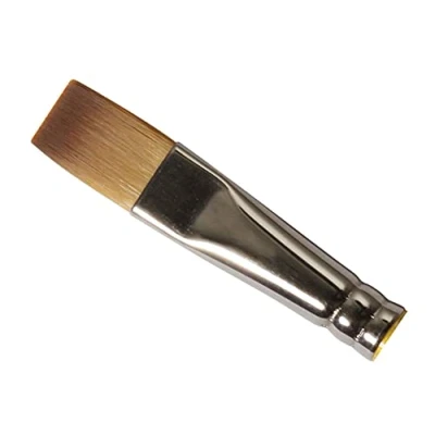 Image of Daler Rowney System3 Acrylic Brush, Synthetic Hair, Short Handle, Flat, 1/2in
