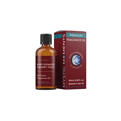 Image of Mystic Moments Baby Powder &amp; Berry Twist Fragrance Oil 100ml Perfect for Soaps, Candles, Bath Bombs, Burners, Diffusers and Skin Hair Care Items.