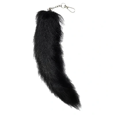 Image of FOLODA Soft Foxes Tail Keychain Pendant Plush Animal Keyring Charm 30cm Long Ornaments Car Key Chains
