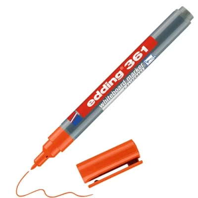 Image of edding 361 whiteboard marker orange 1 pen round tip mm dry wipe for whiteboards, flipcharts, pinboards, magnetic and memo boards sketchnotes