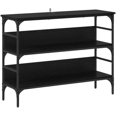 Image of vidaXL Console Table Black oak 100 x 32 75 cm Engineered wood