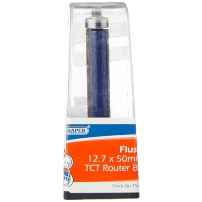 Image of Draper TCT Router Bit, 1/2&quot; Flush, 12.7 x 50mm