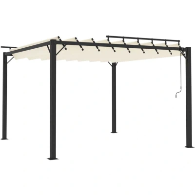 Image of vidaXL Gazebo with Louvered Roof 3x3 m Cream Fabric and Aluminium