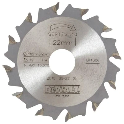 Image of Dewalt DT1306 QZ 102 x 22 12mm Extreme Biscuit Jointer Blade Tooth