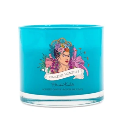 Image of Frida Kahlo Small Scented Candle in Glass Graceful Moments Gift for Women Floral Candles Long Burning Time (30 h) Soy Wax