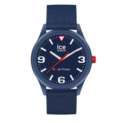 Image of Ice WATCH Solar Power Blue Tide Men&#039;s Wristwatch With Ocean Strap 020059 (Medium)