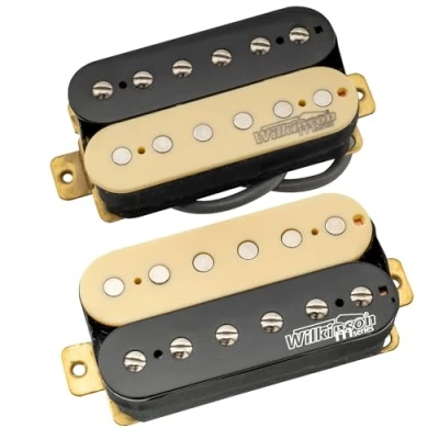 Image of Wilkinson WOHZB Ceramic Overwound Open Style Humbucker Pickups Set for Electric Guitar, Zebra