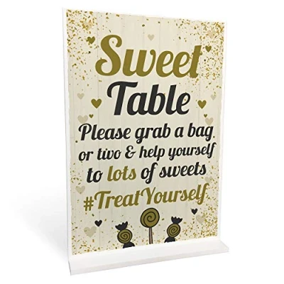 Image of RED OCEAN Sweet Table Wedding Decoration Standing Plaque Party Keepsake