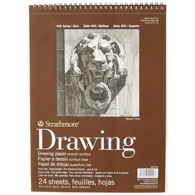 Image of Strathmore 400 104 Series Drawing, Smooth Surface, 9&quot;x12&quot; Wire Bound, 24 Sheets