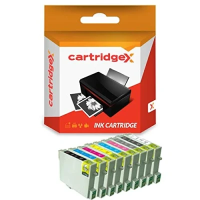 Image of Cartridgex 8 Compatible Ink Cartridge Set Replacement for Epson Stylus Photo R1800 R800 Printer