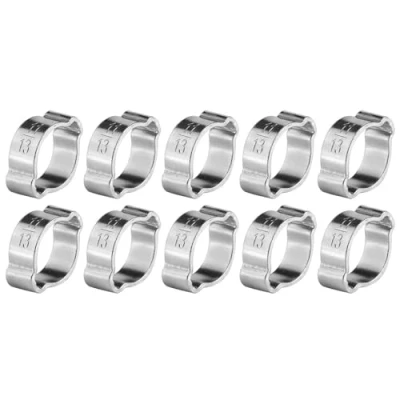 Image of 10pcs Zinc Plated Stainless Steel Pipe Clamps Two Ear Hose Drive Clamp 5 23mm for Fule Petrol Tube(11 13Mm)