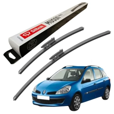 Image of Silbak Windscreen Wipers, for RENAULT CLIO 3 (06/2007 12/2015) Wiper Blades, 600mm/400mm, Front Blades 3,