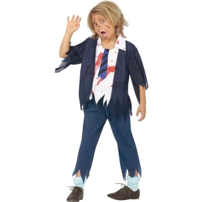 Image of Fiestas Guirca Zombie High School Halloween Child Fancy Dress Costume Age 7 9 Years