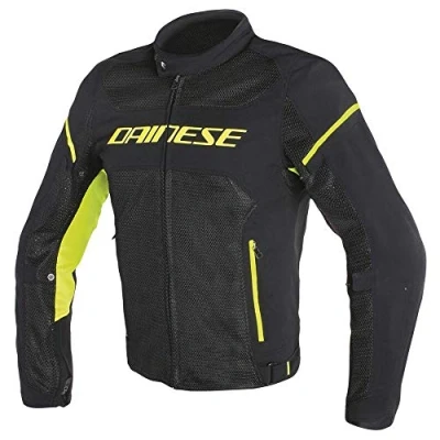 Image of Dainese Air Frame D1 Tex Jacket, Windproof Motorcycle Men, Black/White/Fluo Red, 46