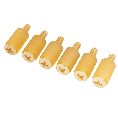 Image of Musiclily Ultra UNC#6 32X3/4 Inch Stainless Steel Single Coil Pickup Mounting Screws and Rubber Tubing Set for USA/Mexico Fender Strat Style Electric Guitar, Gold (Set of 6)