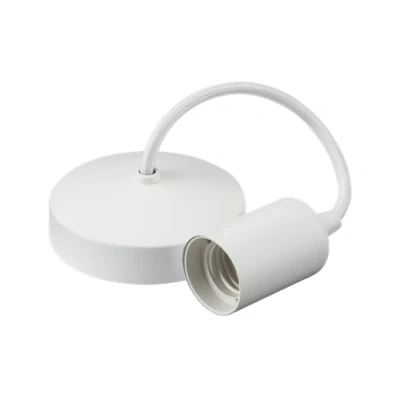 Image of KnightsBridge 6&quot; E27 Contemporary Pendant Set Matt White