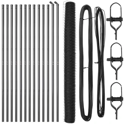 Image of vidaXL Fencing Set of 2 Grey Galvanized Steel 25m x 1.5m Durable