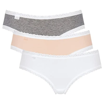 Image of Sloggi Weekend Hipster 3 PACK Briefs, Women&#039;s, Size: 10, White