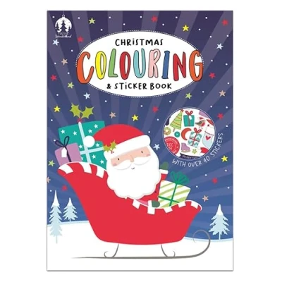 Image of Tallon Christmas Activity Book Kids Large Festive Colouring &amp; Sticker Art Pad Craft Set