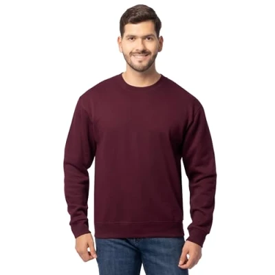 Image of Fruit of the Loom Men&#039;s Eversoft Fleece Crewneck Sweatshirts, Moisture Wicking &amp; Breathable, Sizes S 4x Shirt, Maroon,