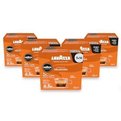 Image of Lavazza A Modo Mio Delizioso Coffee Capsules (5 Packs of 16)