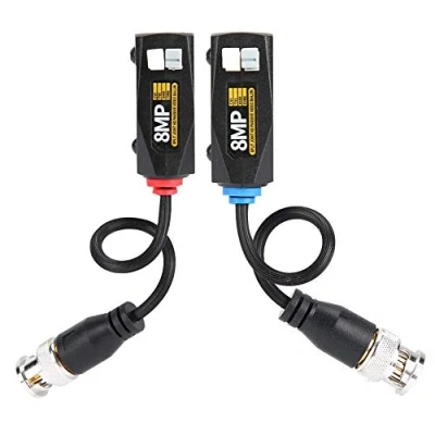 Image of Tosuny HD CVI/AHD/TVI/CVBS Passive Video Balun, 8MP Analog Twisted Pair Transmitter Push Joint, Built in TVS Detonator
