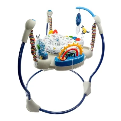 Image of Kyoot Activity Center Musical Jumperoo Baby Bouncer Chair Jumper with Lights, Music, Toys, Teether, 360 Spinning Seat, Adjustable Height Colourful Animal &amp; Rainforest 6 Months+ (Blue)
