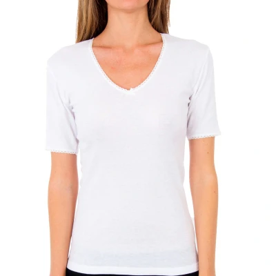 Image of Abanderado APP01BS WoMens short sleeve thermal T shirt White Size Small