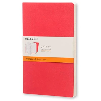 Image of Moleskine Large Volant Geranium Red/Scarlet Red Ruled Journal