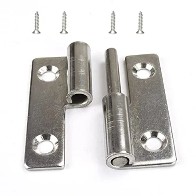 Image of 4Pcs 2inch Long Steel Small Slip Joint Flag Hinge Lift Off Left Handed Lid Door,304 Stainless