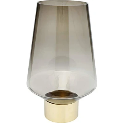 Image of Kare Design Vase Noble Brown 40 cm Elegant Made of Tinted Glass Base in Gold Colour (H/W/D) x 24