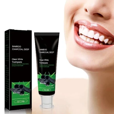 Image of Ukisisi Yanjiayi Bamboo Charcoal Deep Toothpaste, Activated Clean Carbon Toothpaste 100g
