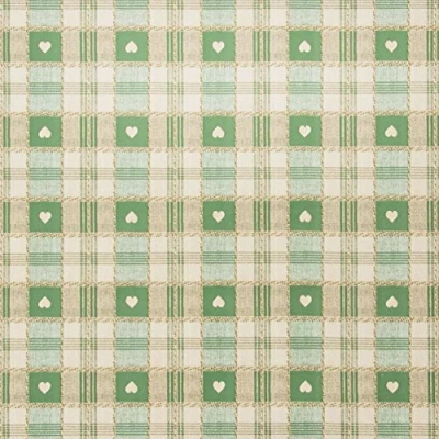 Image of Green Heart Check PVC Vinyl Oilcloth Wipe Clean Tablecloth 100cm (39&quot;) Round