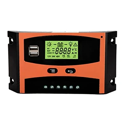 Image of Solar Charge Controller, 12V 24V 30A/ 40A/ 50A/ 60A MPPT USB Panel Regulador, Battery Controller Charger, Intelligent Regulator with LCD Display (30A)