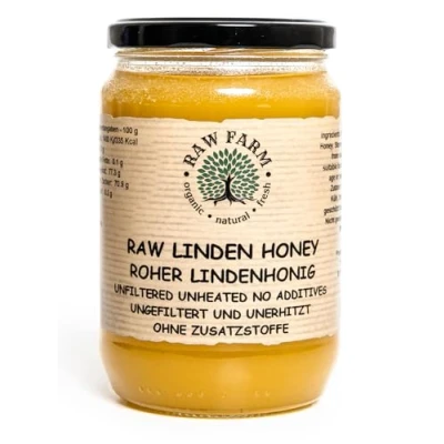 Image of 900 g Pure RAW Linden (Lime) Honey Unfiltered, Unheated, Unpasteurized, Single source, Straight from FARM own bee hives.