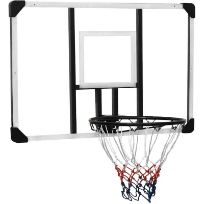 Image of vidaXL Basketball Backboard Transparent 106x69x3 cm, Sturdy Polycarbonate, Easy to Clean, Weather Resistant, Wall Mounted Design, Indoor/Outdoor Use