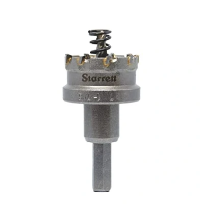 Image of Starrett Tungsten Carbide Tipped Hole Saw SM37 Sheet Metal Cutter With Arbor &amp; Pilot Drill Bit For Drilling Stainless Steel Aluminum Alloy 37 mm