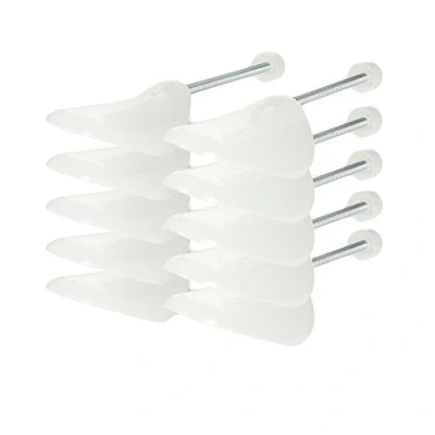 Image of Incutex 5 pairs of shoe trees variable size UK 11, plastic stretcher, shaper, transparent
