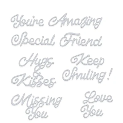 Image of Sweet Dixie Metal Cutting Dies Sentiments Set 1, Silver, (SDD597)