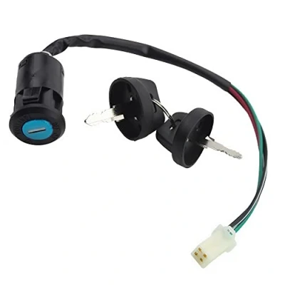 Image of GOOFIT 4 Wires Ignition Switch Key Set with Cap Replacement For 50cc 70cc 90cc 110cc 125cc 150cc 200cc 250cc TaoTao SUNL ATV Dirt Bike Electric Scooter