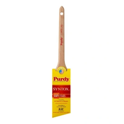 Image of Purdy 144403620 SYNTOX Angled WOODCARE Brush 2IN 50MM Paint, Green, 2&quot;