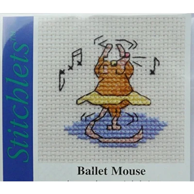 Image of Mouseloft Mini counted Cross Stitch kit Ballet Mouse