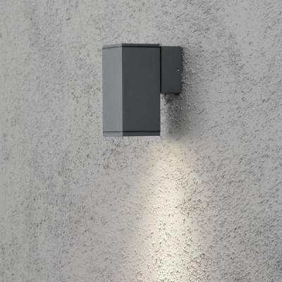 Image of Monza Outdoor Modern Wall Light Anthratcite Single Square GU10, IP44